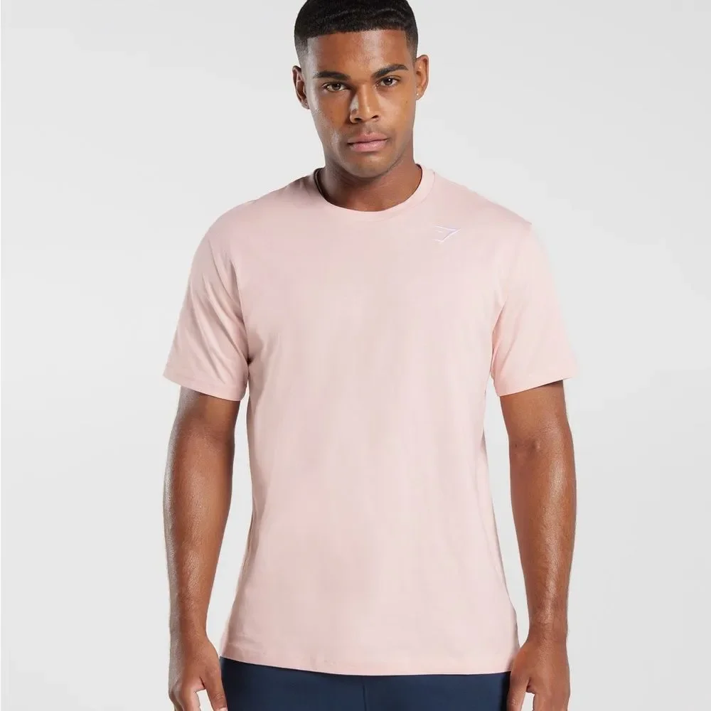 Gymshark Crest Short Sleeve T-Shirt Misty Pink L NWT IN PACKAGING